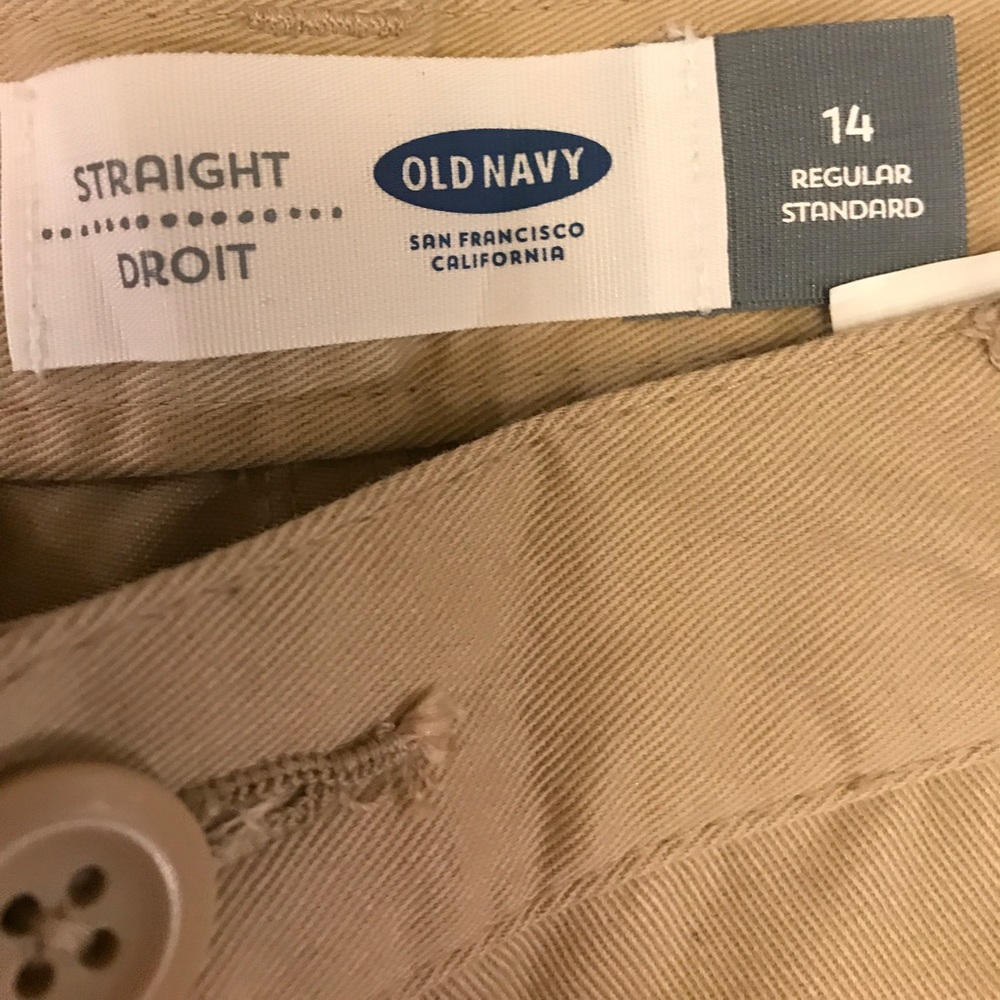 Boys Khakis, size 14, regular, straight, Old Navy